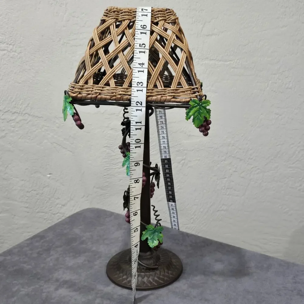 Vintage Bronze Grape Vine Wine Woven Wicker Rustic Style Tealight Candle Holder